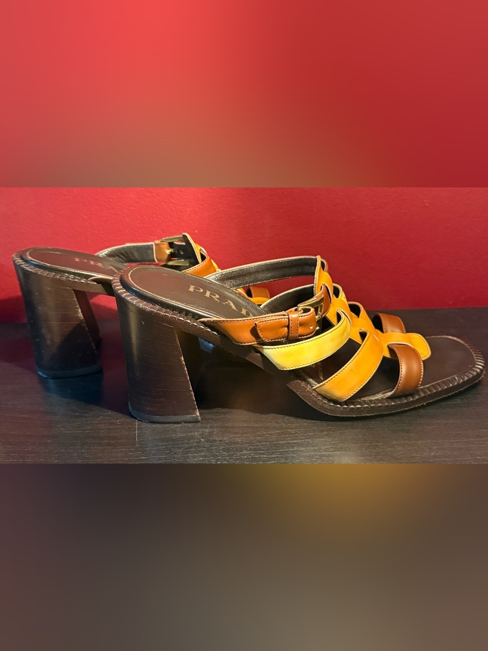 PRADA Multi-Color Leather Heels, Size 7.5 - Picture 9 of 10